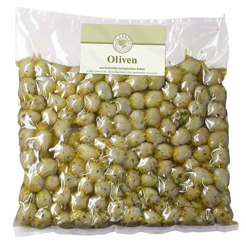 Griechische Oliven grün mariniert
